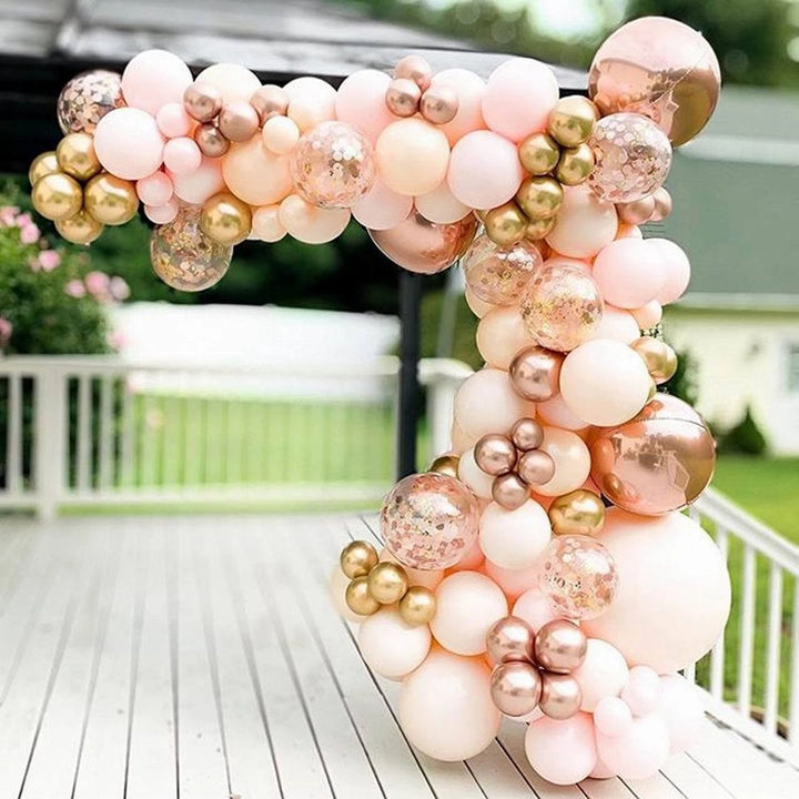 Blush balloon garland White varandah