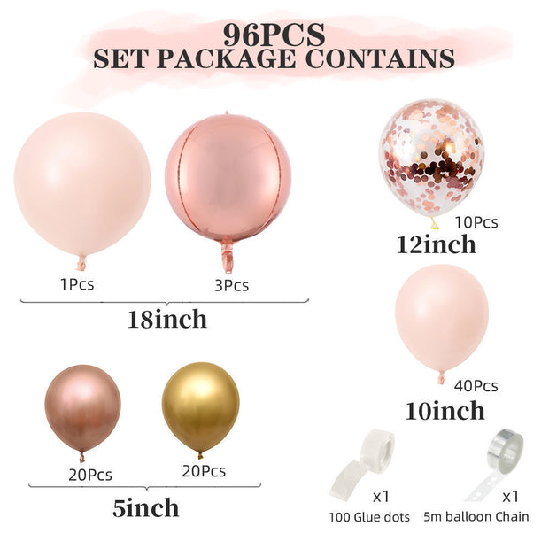 Blush balloon garland kit contents