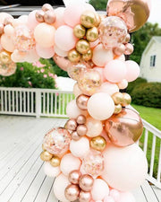 Blush balloon garland closeup