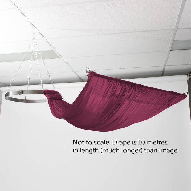 Ceiling Drape Ice Silk - Burgundy - 10 metres