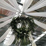 White Ceiling Drape - Ice Silk Satin (10m) Example 2