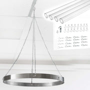 Ceiling Draping Kit with Acrylic Rods, Clips and Openable Hoop Ring