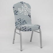 Lycra Chair Covers (Toppers) - Light Green With Leaf Pattern