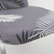 Lycra Chair Covers (Toppers) - Grey With Palm Leaf Pattern Seat