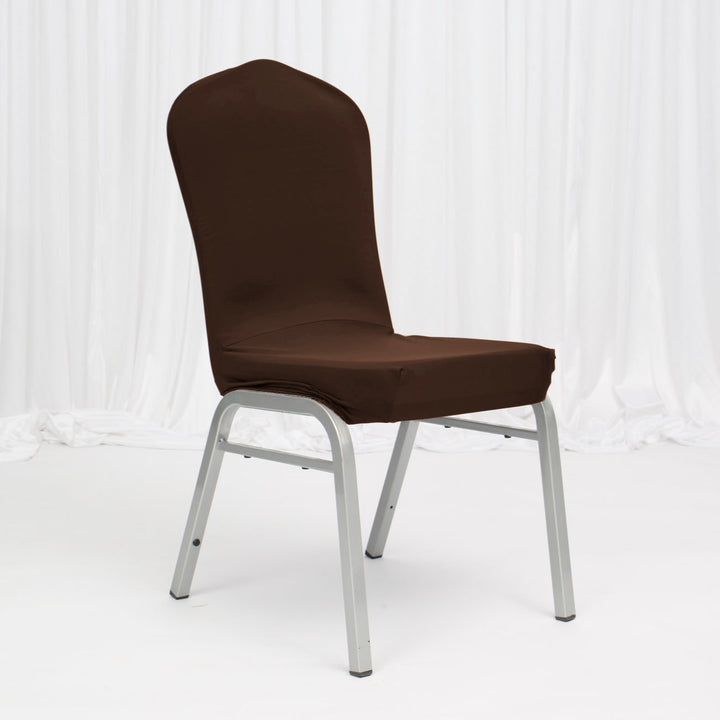 Lycra Chair Covers (Toppers) - Chocolate Brown Banquet chair