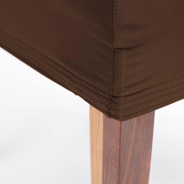 Lycra Chair Covers (Toppers) - Chocolate Brown Hem detail