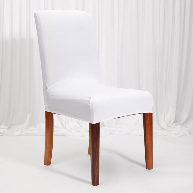 Shop White Lycra Dining Chair Covers (190gsm) - Wedding Chair Covers
