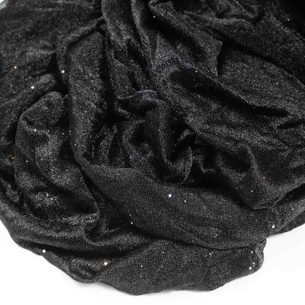 Black Chiffon Fabric with Glitter 1.5mx25m close up 2