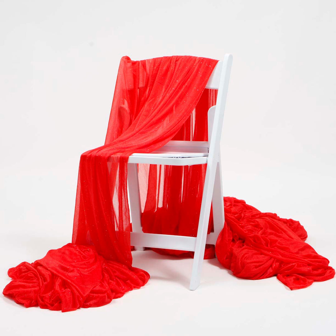 Red Chiffon Fabric 1.5mx25m - (Sheer Stretch Crepe Chiffon)