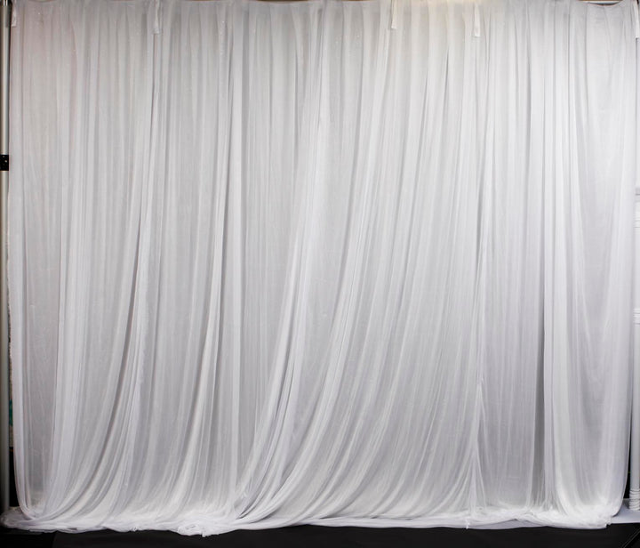 White Beauty Backdrop Curtain Organza with Satin Silk Backing 3mx3m