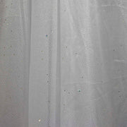 White Beauty Backdrop Curtain With Subtle Glitter Organza with Satin Silk Backing 3mx3m