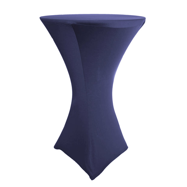Dry Bar Lycra Tablecloth for a Cocktail Table with a Square Base in Navy Blue