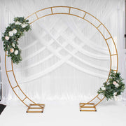 Round Gold Wedding Arch with Floral Greenery Garland
