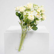 2 small cream artificial rose flower bouquets