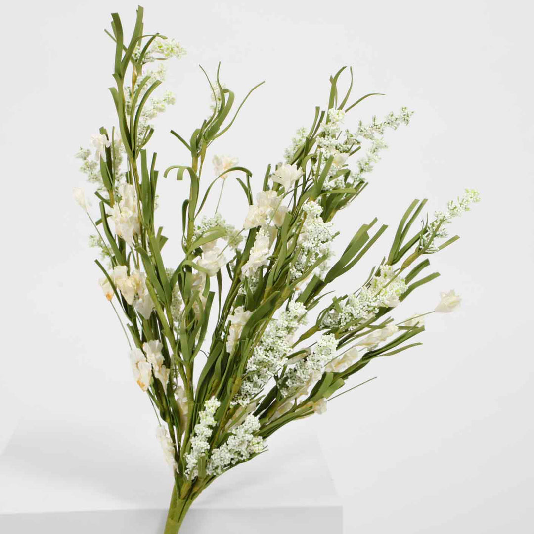 CLEARANCE Artificial Dried Flower Crepe Paper Bouquet  - White and Green