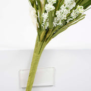 Artificial Dried Flower Crepe Paper Bouquet  - White and Green