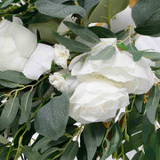 2pc Premium Corner Floral Greenery Garland - Rose and Eucalyptus