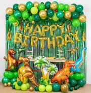 97 pc Balloon Garland Kit - Green Dinosaur Birthday Theme