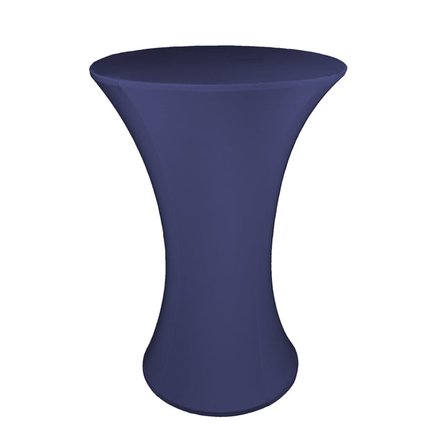 Round Base Cocktail Table Dry Bar Lycra Tablecloth in Navy Blue