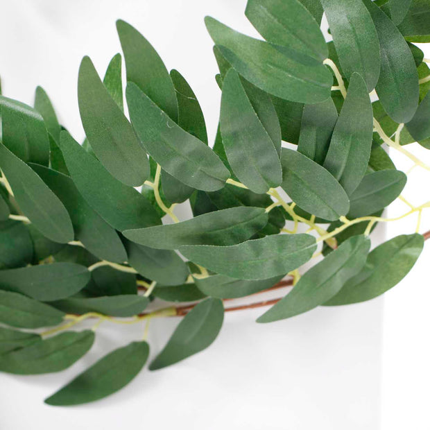 Close up Eucalyptus willow vine garland leaves