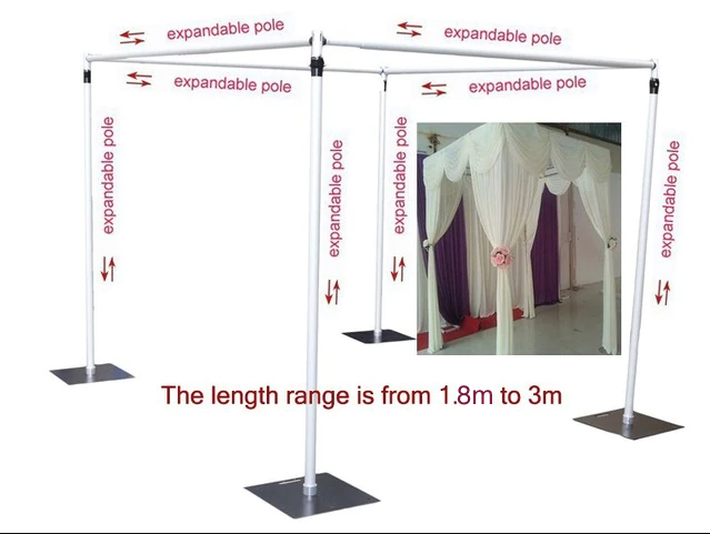 Backdrop Stand Set for 1.8-3m Cube Backdrop Frame (Pipe and Drape) -Deluxe *BEST VALUE*