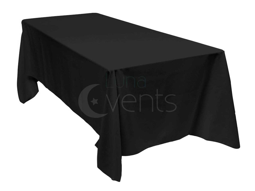 Black Rectangle Tablecloth (220x380cm) - Spun Polyester