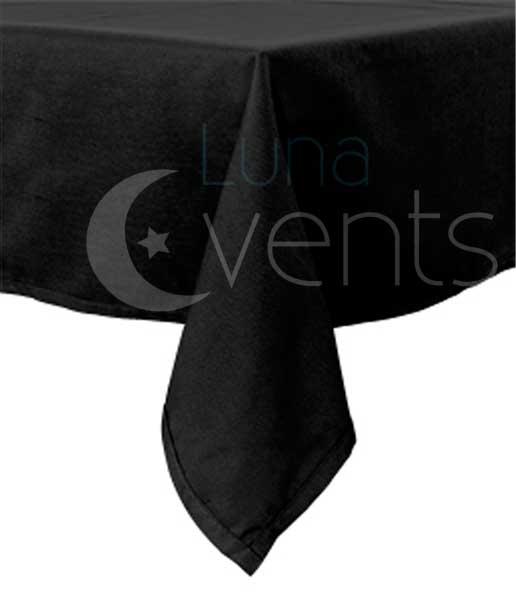 Black Rectangle Tablecloth (220x380cm) - Spun Polyester