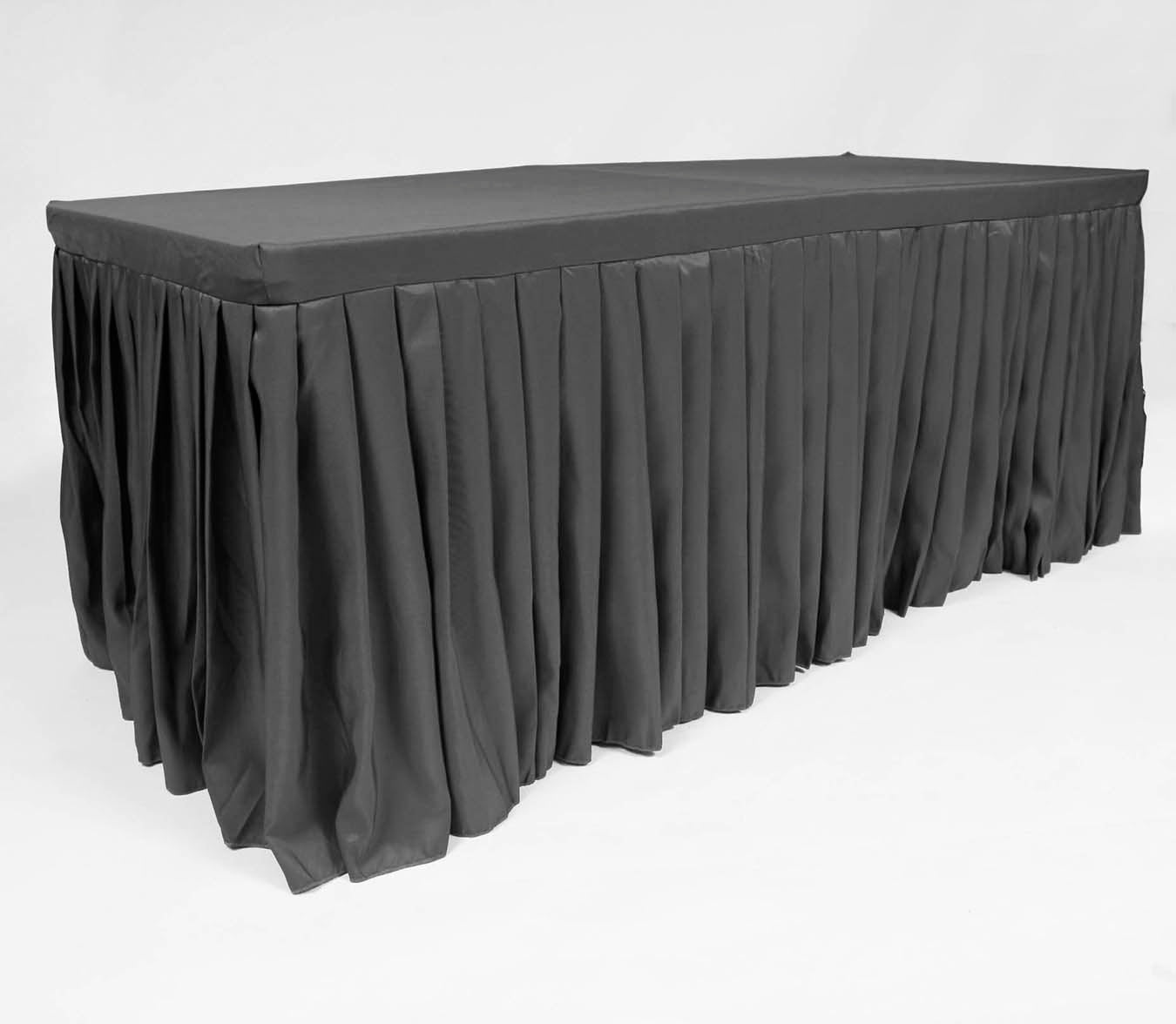 Black pleated table skirt best sale