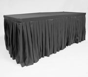 Black Fitted Tablecloth with Pleated Table Skirting for 6ft Trestle Tables