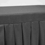 Black Fitted Tablecloth with Pleated Table Skirting for 6ft Trestle Tables Edging