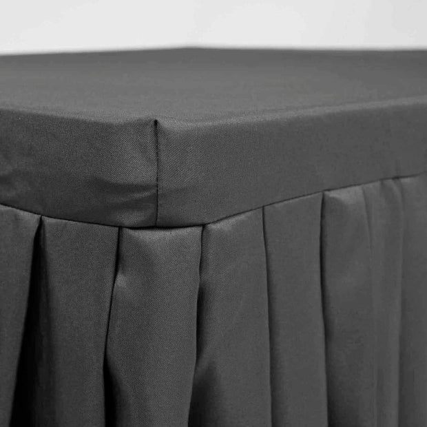 Black Fitted Tablecloth with Pleated Table Skirting for 6ft Trestle Tables Edging B