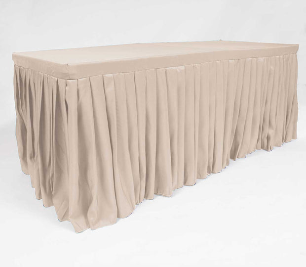 Linen Colour Fitted Tablecloth with Pleated Table Skirting for 6ft Trestle Tables