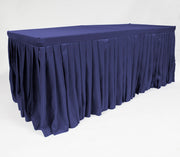 Navy Fitted Tablecloth with Pleated Table Skirting for 6ft Trestle Tables