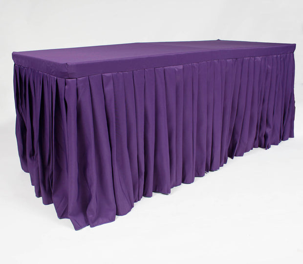 Purple Fitted Tablecloth with Pleated Table Skirting for 6ft Trestle Tables