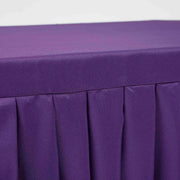 Purple Fitted Tablecloth with Pleated Table Skirting for 6ft Trestle Tables Close Up 