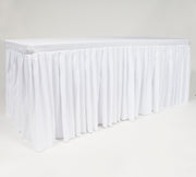 White Fitted Tablecloth with Pleated Table Skirting for 6ft Trestle Tables