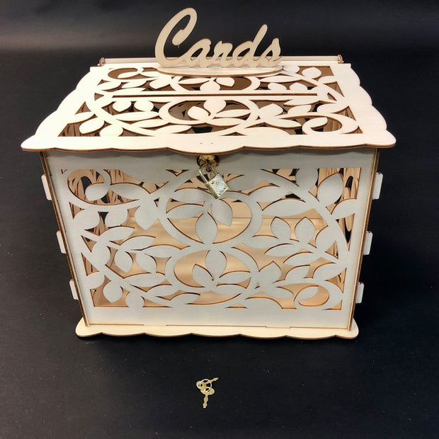 Plain Floral wishing well card box front view