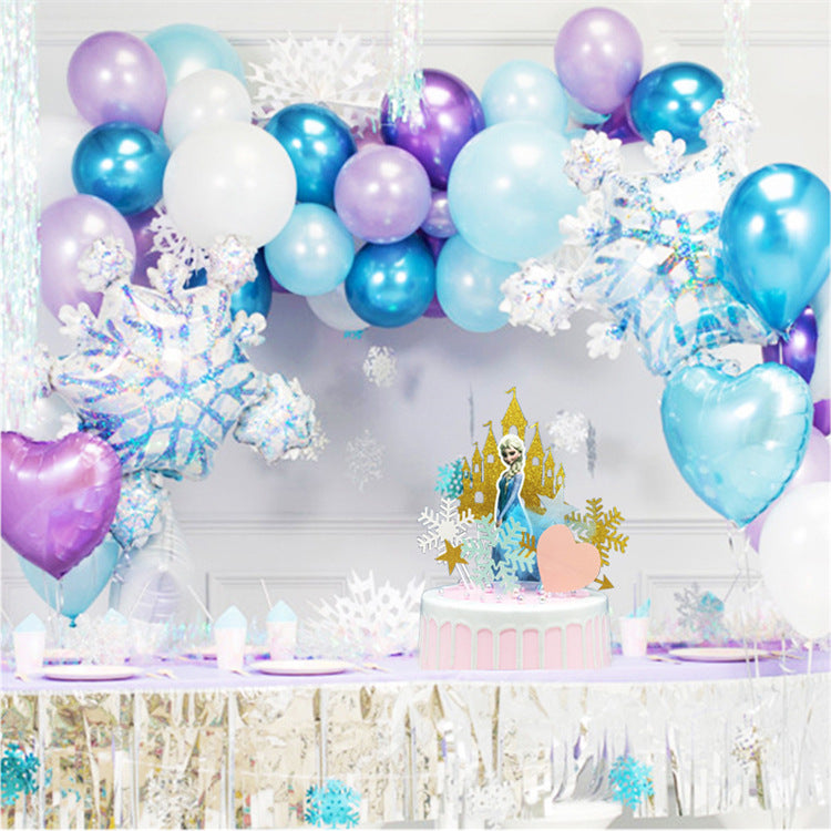 84pc Balloon Garland Kit - Frozen Winter Theme example table