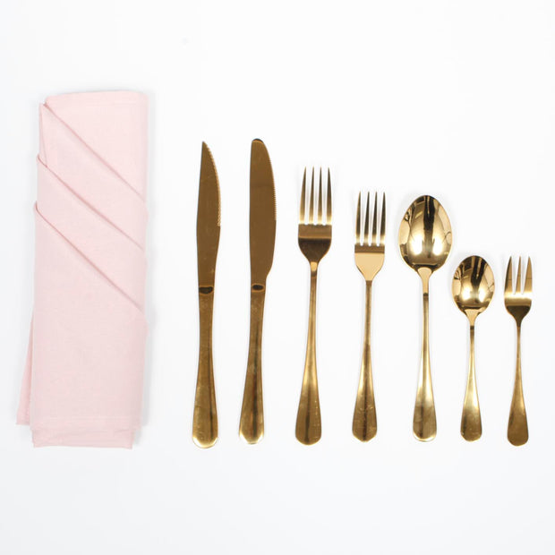 Gold Cutlery Set set with napkin