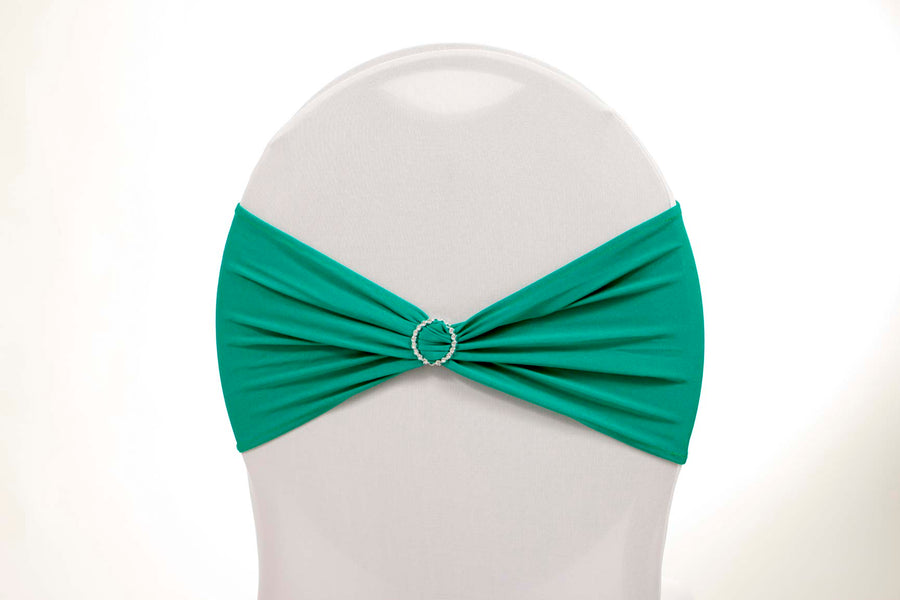 Green Lycra Chair Band with Diamante Buckle