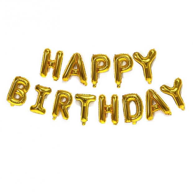 Happy Birthday Foil Gold Balloons