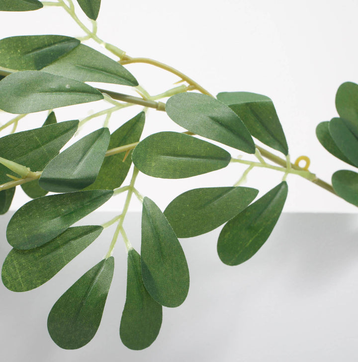 Close up Willow Leaves of Greenery Garland for weddings