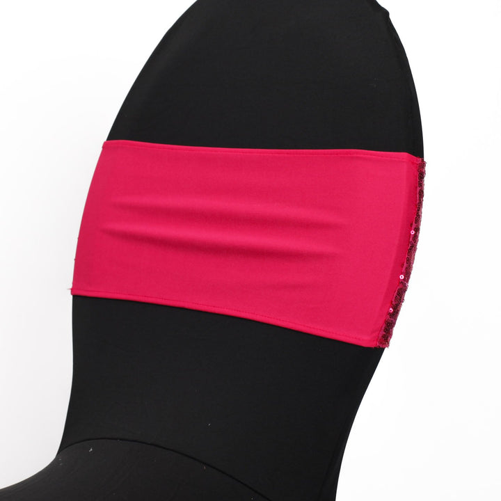 Hot Pink Sequin Lycra Chair Band Sparkle Stretch