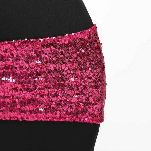 Hot Pink Sequin Lycra Chair Band Sparkle Stretch