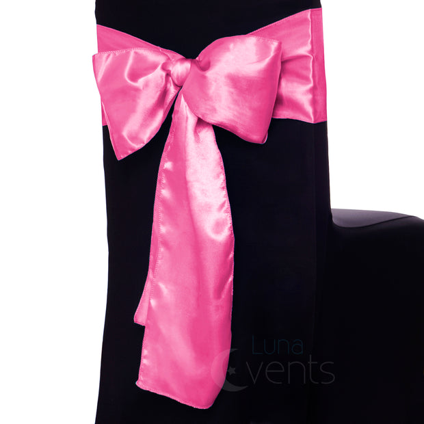 Satin Chair Sashes - Hot Pink