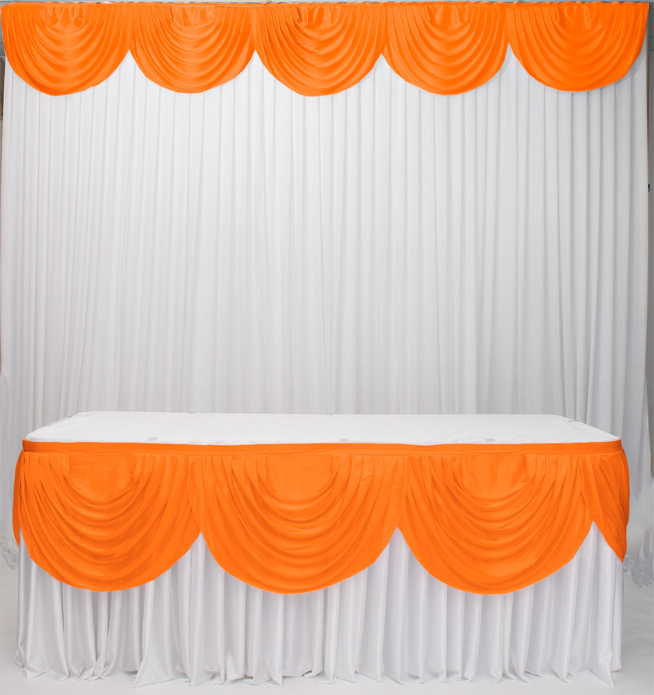 Ice Silk Satin 3m Swag  - Orange