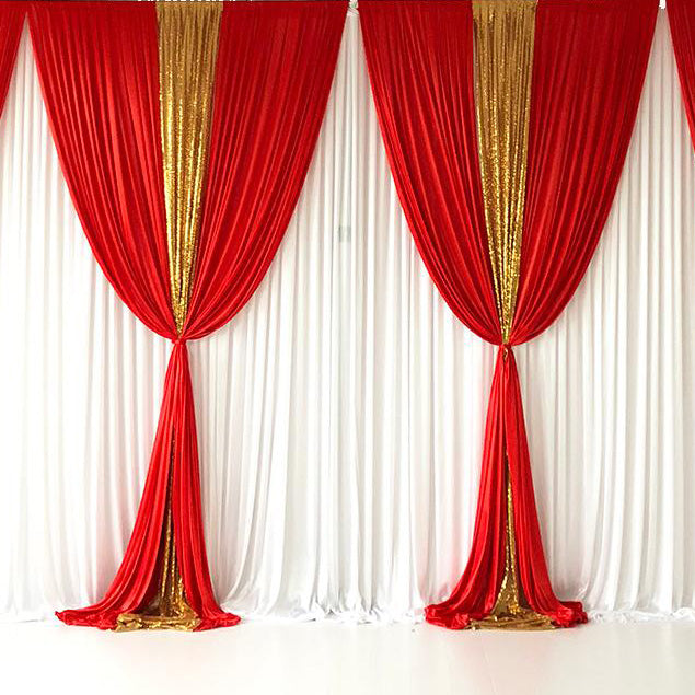 Shop Ice Silk & Sequin Combo Backdrop | Luna Wedding & Event Supplies