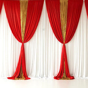 ICE SILK AND SEQUIN BACKDROP RED AND GOLD