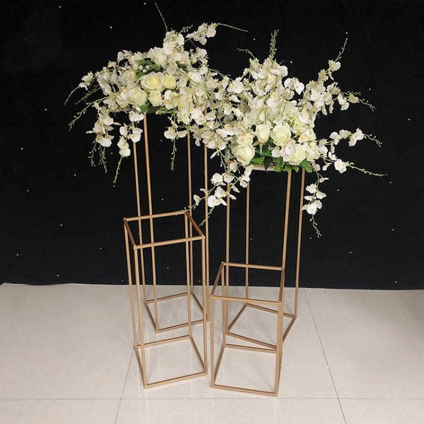 Gold Iron Flower Stand Centrepiece 60cmx25cmx25cm Example 2