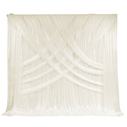 Ivory Ice Silk Satin CROSS DRAPE Backdrop - 3 meters length x 3 meters high